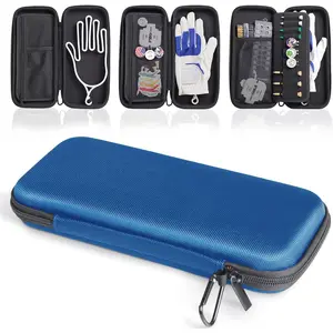 Golf Glove Holder Case for Accessories with Removable Glove Shaper Portable Golfer Gifts for Men & Women Golf Caddy Organizer Case with Storage Slots for Divot Tools, Tees & Ball Markers
