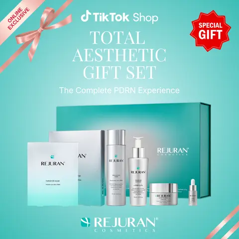 REJURAN Total Aesthetic Skincare Set - Rejuvenating Daily Skincare Kit with c-PDRN for Anti-Aging, Firming & Deep Hydration | Special Gift Set for Radiant, Youthful Glass Skin Cream Moisture