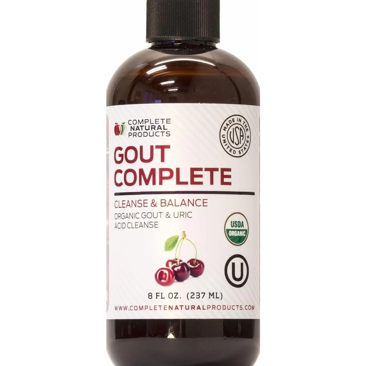Complete Natural Products Uric Acid Complete - 8oz Liquid Supplement to Support Uric Acid Cleanse, Kidney Health & Circulation with Apple Cider Vinegar, Tart Cherry, & Beet Root.