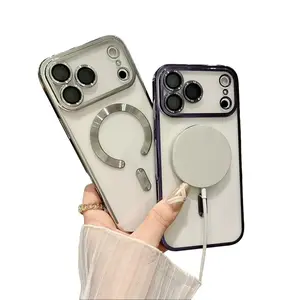 for iPhone 17 Pro Max 17 Air 17 Pro 17 Case,Compatible with MagSafe,with Camera Lens Protection,Soft Slim Clear Magnetic Cover for iPhone 15 16 Pro Max