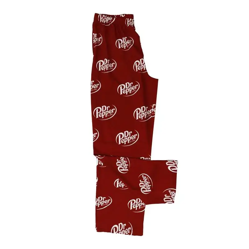 Red Pepper Print Pajama Pants, Spicy Food Pattern Lounge Bottoms, Retro Drink Inspired Sleepwear, Unisex Cozy Gift