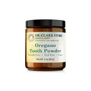 Oregano Tooth Powder, 3 oz - Oral Care for a Fresher Breath and Clean Teeth Antibacterial Brush