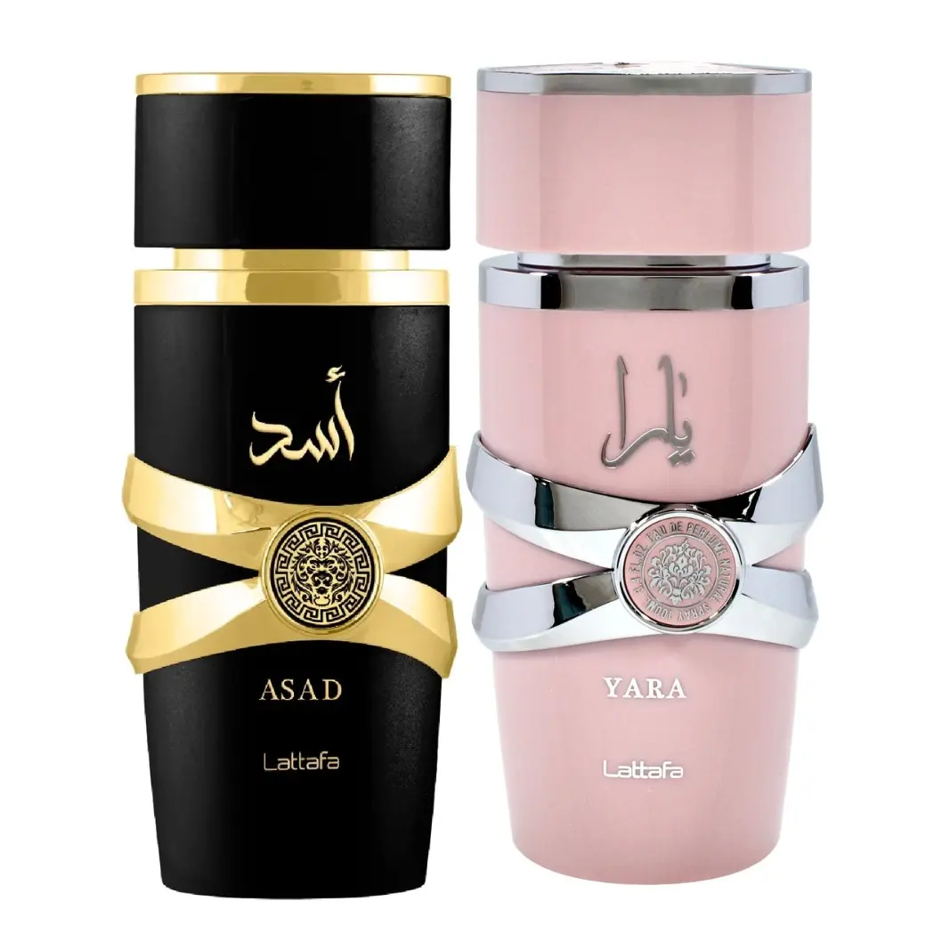 [2 PACK] Yara 3.4 + Asad 3.4 Eau de Parfum Middle Eastern Perfume Bottles Fragrances