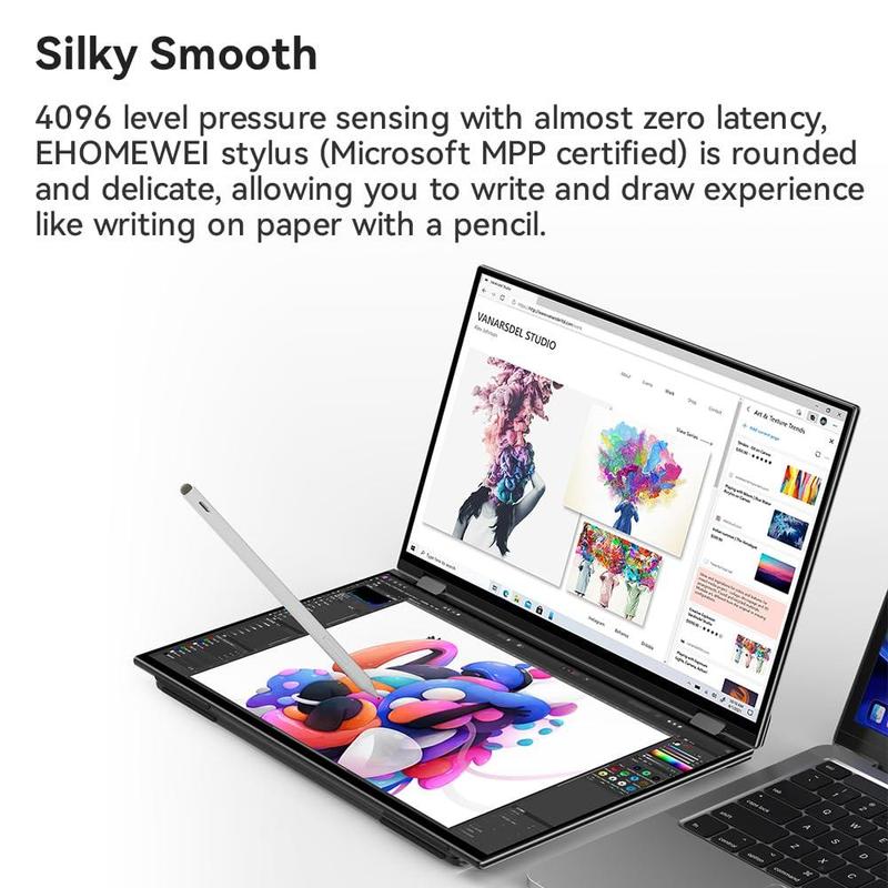 Ehomewei extra Dual Stacked Monitor 16"*2 Laptop Expansion Screens 2560 * 1600 * 2 60Hz 100DCI-P3 HDR for Windows MacOS X2 Pro