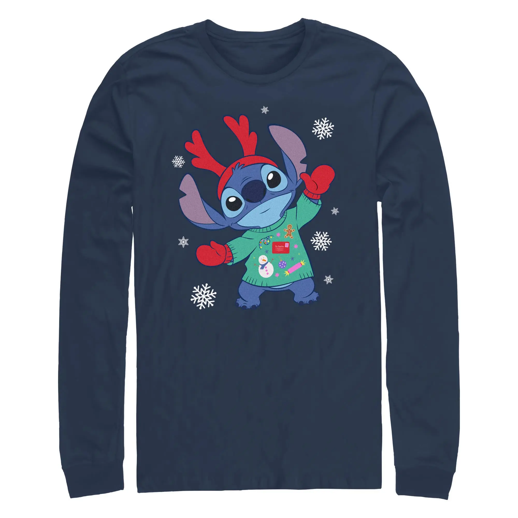 Men's Lilo & Stitch Christmas Outfit Alien Long Sleeve Shirt