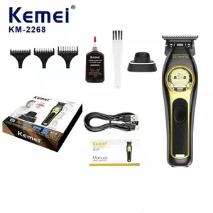 Kemei Km-2268 Professional Hair Salon Electric Trimmer, Dlc Blade, 7500 Rpm High-Speed Motor, 2000mah Battery, USB Charging, Ergonomic Design