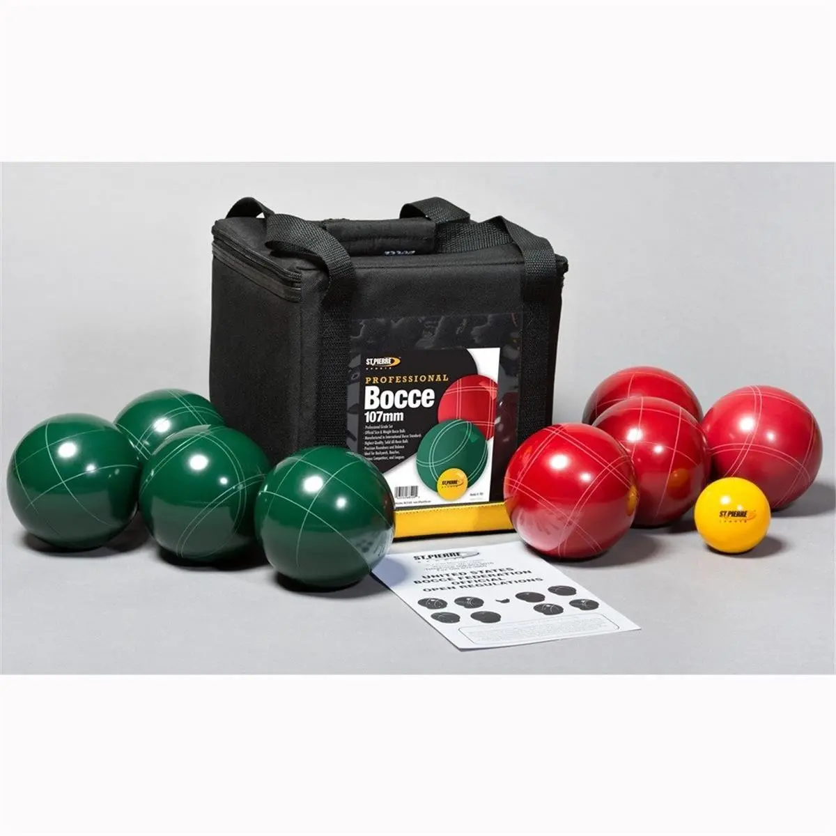 Professional Bocce Set with 107mm Stripped Solid Resin Balls | High Quality Balanced Set for 2-4 Players, Includes 600D Nylon Bag for Outdoor Lawn Sport, Outdoor Games, 2 Or 4 Players, Bocce Sport, Lawn Sports