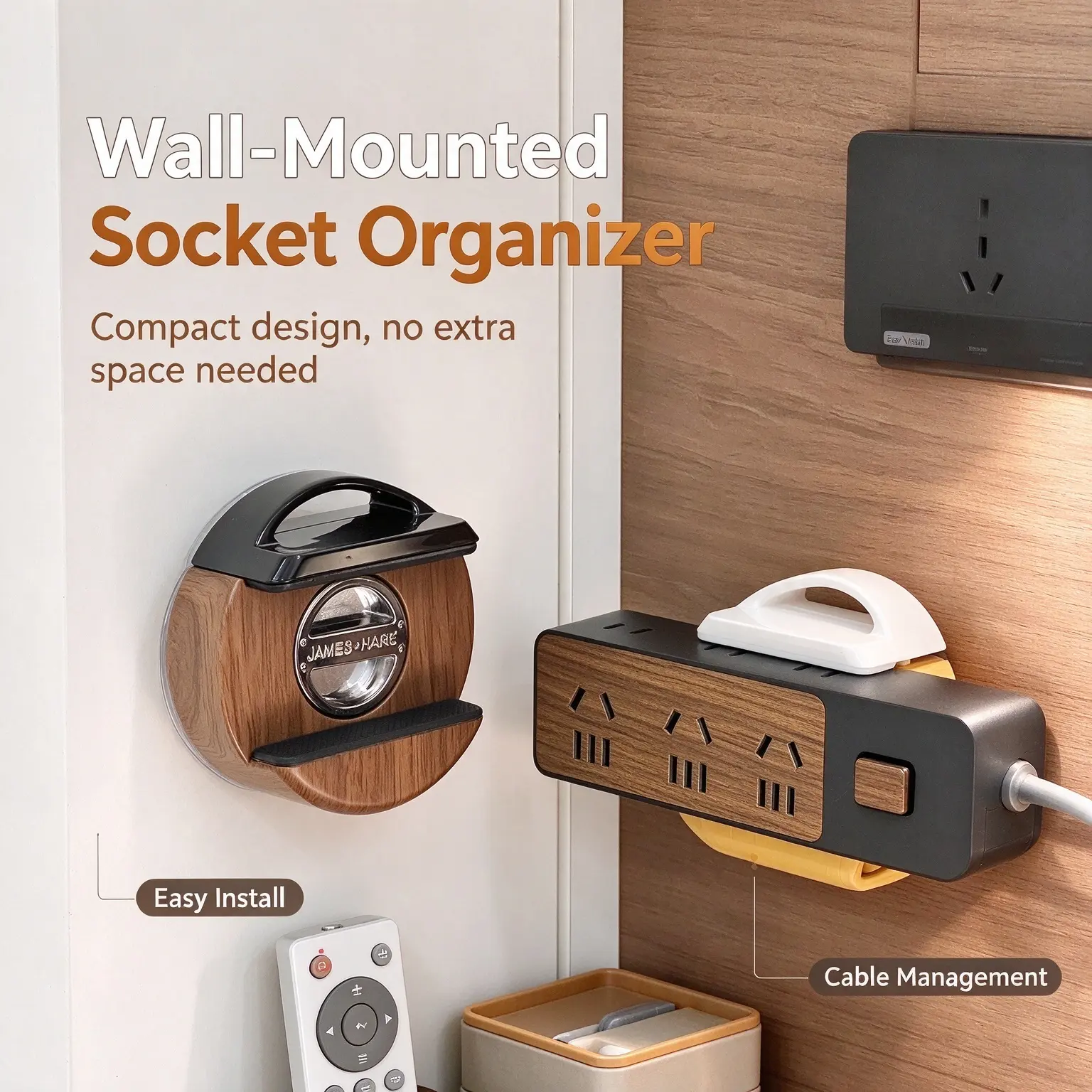 Suction Cup Power Strip Holder - No-Drill Removable Wall-Mount Socket Organizer, Reusable Punch-Free Plug Fixer for Home Cable Management