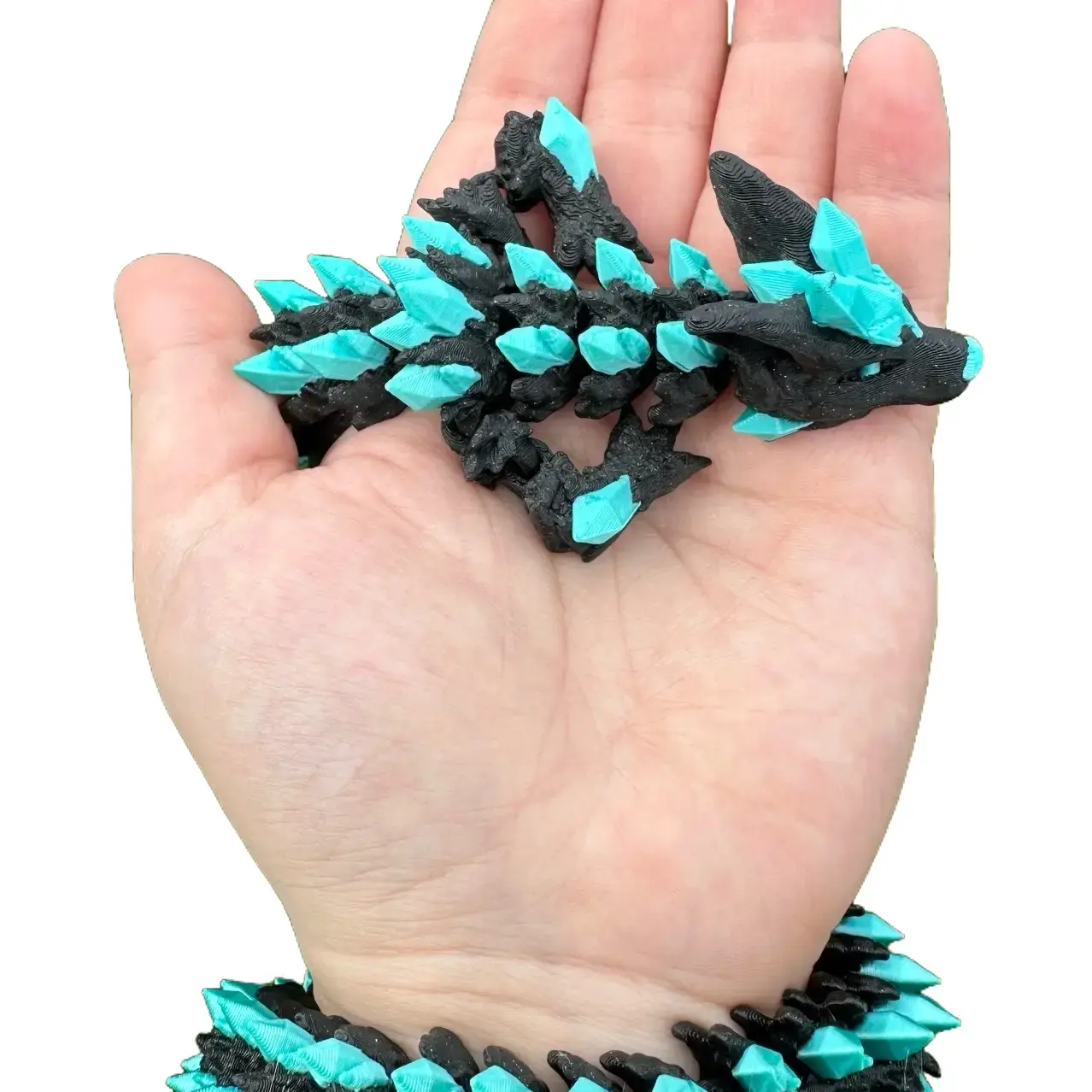 Articulating Crystal Wolf Dragon 3D Printed  Decor