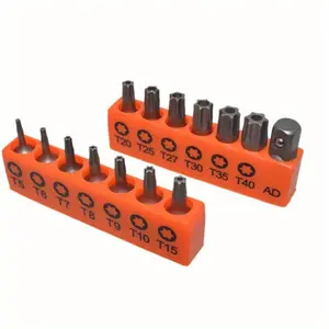 14pcs Torx Star 6 Point S2 Alloy Steel T5-T40 Security Tamper Proof Driver Bit Set - Multifunctional, Damage & Shear Resistant Hollow Torque Kit - Screwdriver Bit Set
