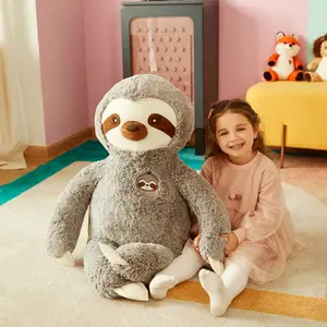 IKASA Large Sloth Stuffed Animal Plush Bradypode Toy for Children Gift for kids(Gray, 30 inches)