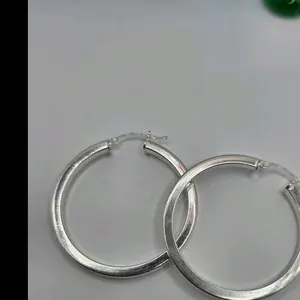 HOOPS sterling silver real 925 stamped medium zises Circle Shape Earrings