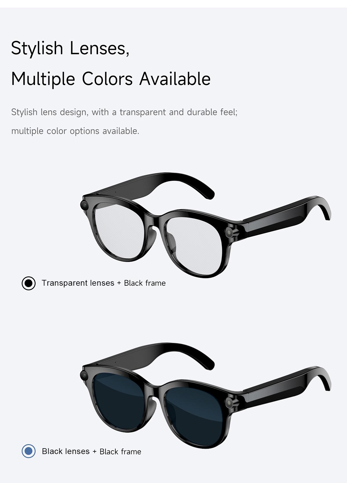 SENBONO AI Smart Glasses HD Video Recording Built-in Speaker Microphone Wireless Calling and Music Playback Suitable for both men and women Voice Assistant AI Translation The Essential Smart Glasses for the Outdoors