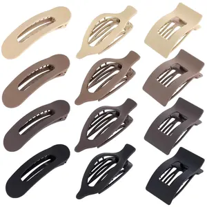 12PCS Flat Claw Clips for Women – Matte Neutral No-Crease Hair Clips for Thick & Thin Hair | Everyday TikTok Hair Accessories