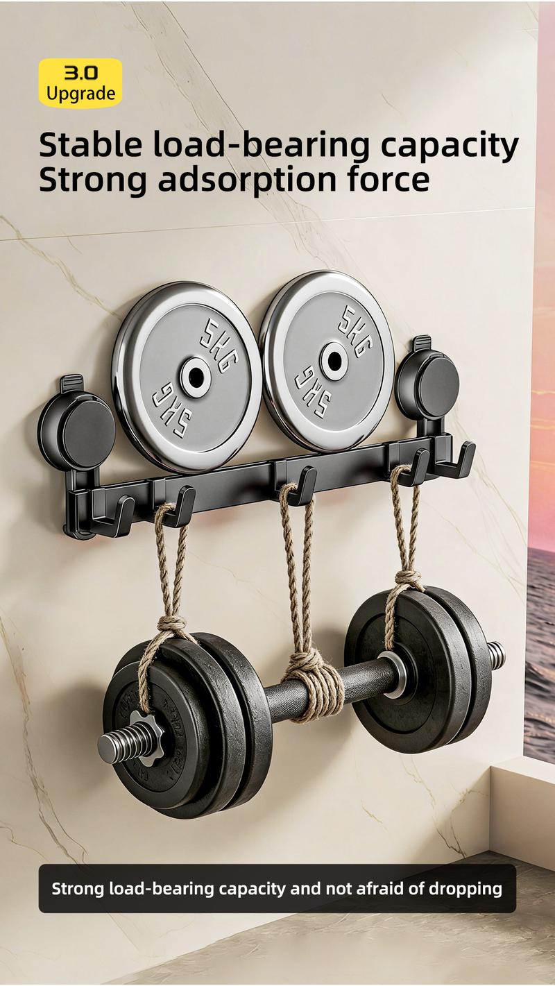 Suction cup door rear hook, no punching adhesive, strong load-bearing, door rear clothes rack, shower room storage rack