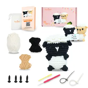 YES.SISTER DIY Crochet Kit – Set of 2 Adorable Sheep (Black & Apricot) – Beginner Amigurumi Kit, Cotton Yarn, Video Tutorials, Step-by-Step Instructions, Handmade Gift, Home Decor Plushies Crafts Knitting