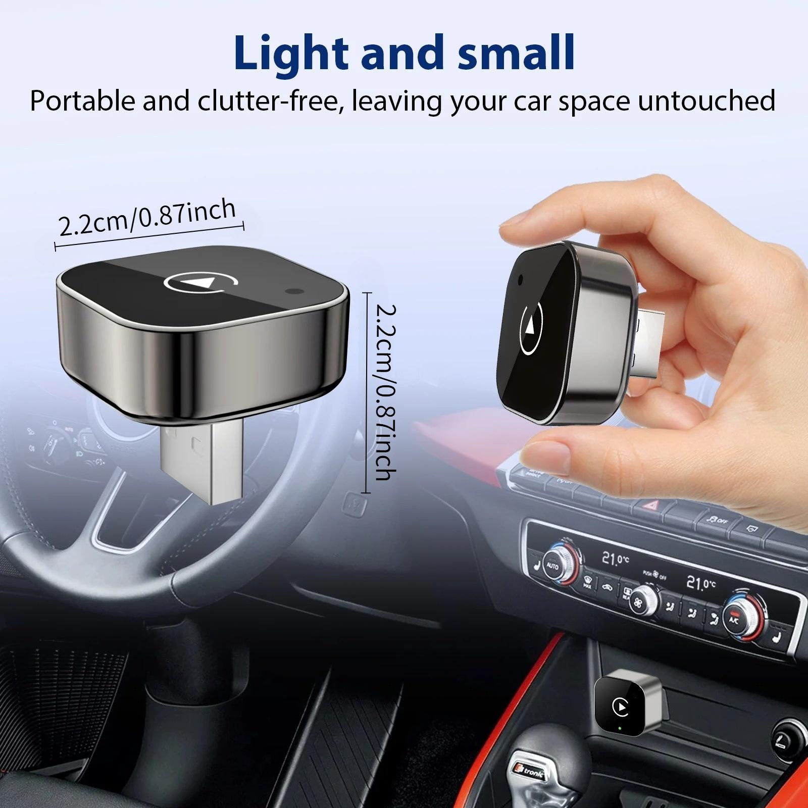 Version Wireless CarPlay Adapter for Portable In-Car Display, 2-in-1 Wireless CarPlay and Android Auto for Seamless Smart Navigation and Entertainment