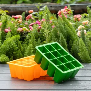 【New】Silicone Seed Starting Trays 12 Cells Twin Pack