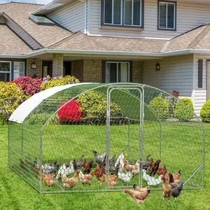Large Chicken Coop for 12-20 Chickens Metal Chicken Runs for Yard with Cover