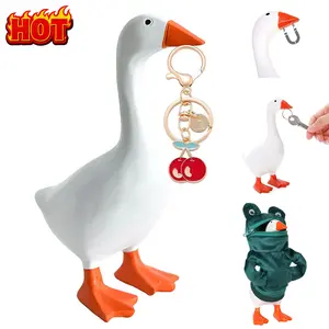 2 Pcs Desk Goose Magnetic Key Holder 7 Inch Mini Goose Statue for Keys Cute Funny Goose Figurine for Office Home Table Decor Christmas Housewarming Gifts