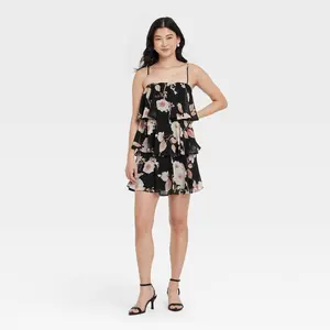 Women's Tiered Ruffle Mini Shift Dress - A New Day