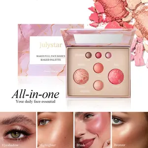 7-Color Contour Eyeshadow & Blush Palette, All-in-One with Full Functions. Featuring eyeshadow, blush, highlighter & contour, 7 shades cover all eye/cheek makeup and contouring needs for a perfect full-face makeup easily.