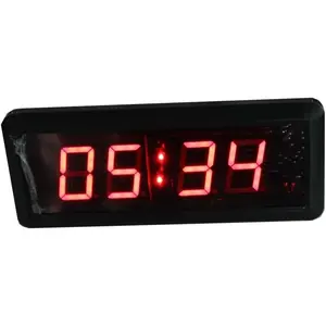 AZOOU 1.8-in High Character Red LED Rectangle Digital Wall Clock for Decor, with Remote Control, AC Power, Stopwatch, Countdown & Count Up Timer (Minute/Second Display)