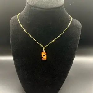 Tarnish Resistant Playing Card Necklace with Spade Design for Stylish Accessory