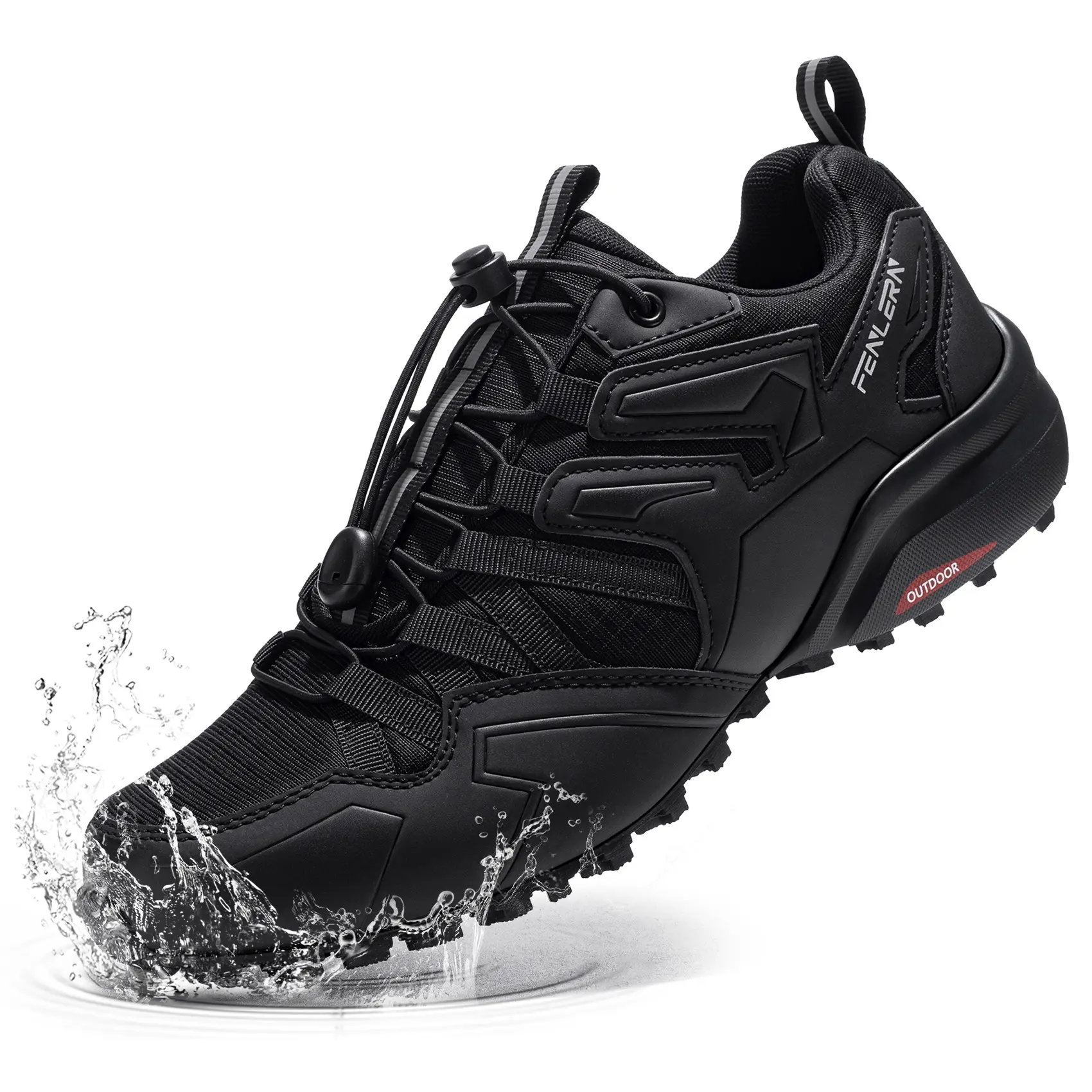 Men's Waterproof Hiking Shoes, Casual Fabric Upper Sneakers, Lightweight Non-Slip Footwear for Outdoor Trail Trekking, Laces Casual Trainers, Male Shoes, Athletic