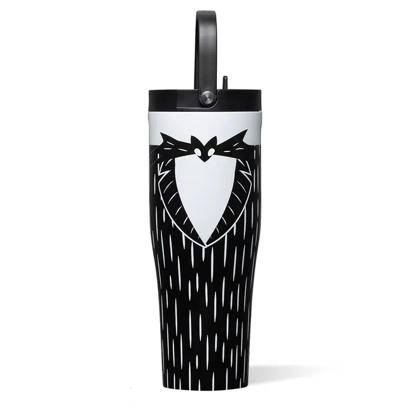 Disney The Nightmare Before Christmas Leakproof Silicone 30oz XL Water Bottle, Character Art Go Cup for Everyday Use