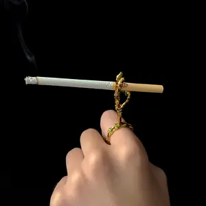 Vintage Cigarette Holder Ring, Distinctive Skull-Shaped Smoking Accessory, Cool Beer Gesture Gift, Unique Smoking Ring