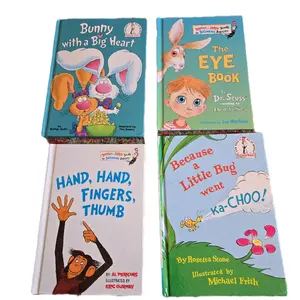4-Piece Beginner Children's Book Bundle - Because a Little Bug Went Kachoo, The Eye Book, Bunny With A Big Heart, Hand Hand Fingers Thumb