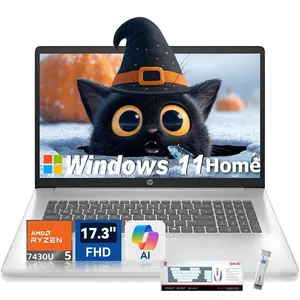 HP 17.3" Student&Business Laptop | Copilot AI | Ryzen 5 7430U | 32GB RAM | 512GB SSD | Win11 Home | Numeric Keyboard | Type-C | Bundle Accessory