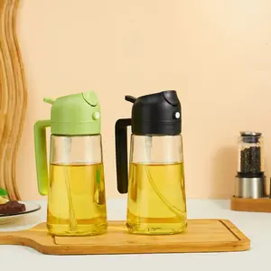 470ML Kitchen Oil Sprayer Bottle, Olive Oil Sprayer, Plastic Spray & Pour Dual Function, Non-Drip Misty Dispenser for Cooking, Home Use, Kitchen Gadgets
