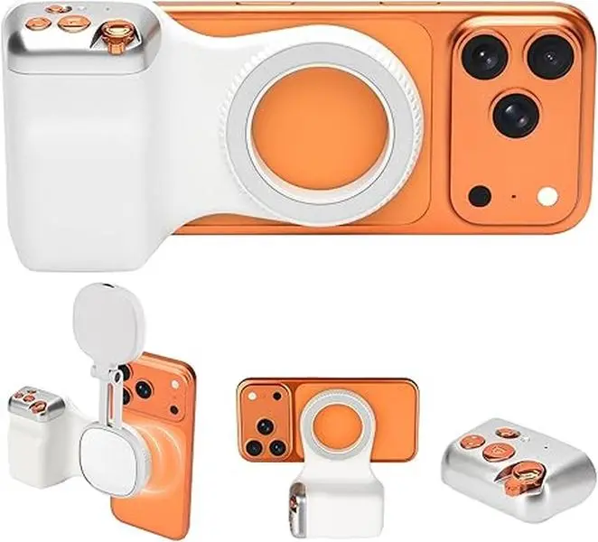 Magnetic Phone Camera Grip with Wireless Remote - 10M Range Zoom & Shutter Control