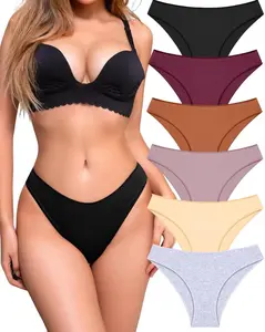 Under The Sea 6 Pack Cotton Women's Low Rise Bikini High Cut Panties Soft Breathable Cheeky Style S-XL Adjustable Wireless