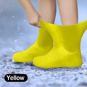 1 Pair Reusable Waterproof Shoe Covers for Men/Women/Kids - Non-Slip Silicone Overshoes for Cycling, Hiking, Rain & Snow - Anti-Skid Easy On/Off Design