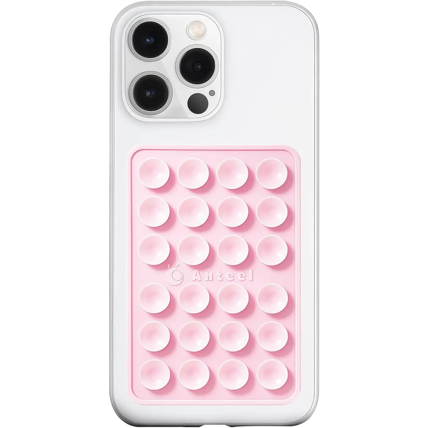 Anteel MAX-Sized  Suction Phone Case Adhesive Mount, Durable, Hands-Free Sticky Phone Holder, Upgraded Thickened and Enhanced Suction Power Sticky Phone Grip, 2.56"x3.94" (Light )