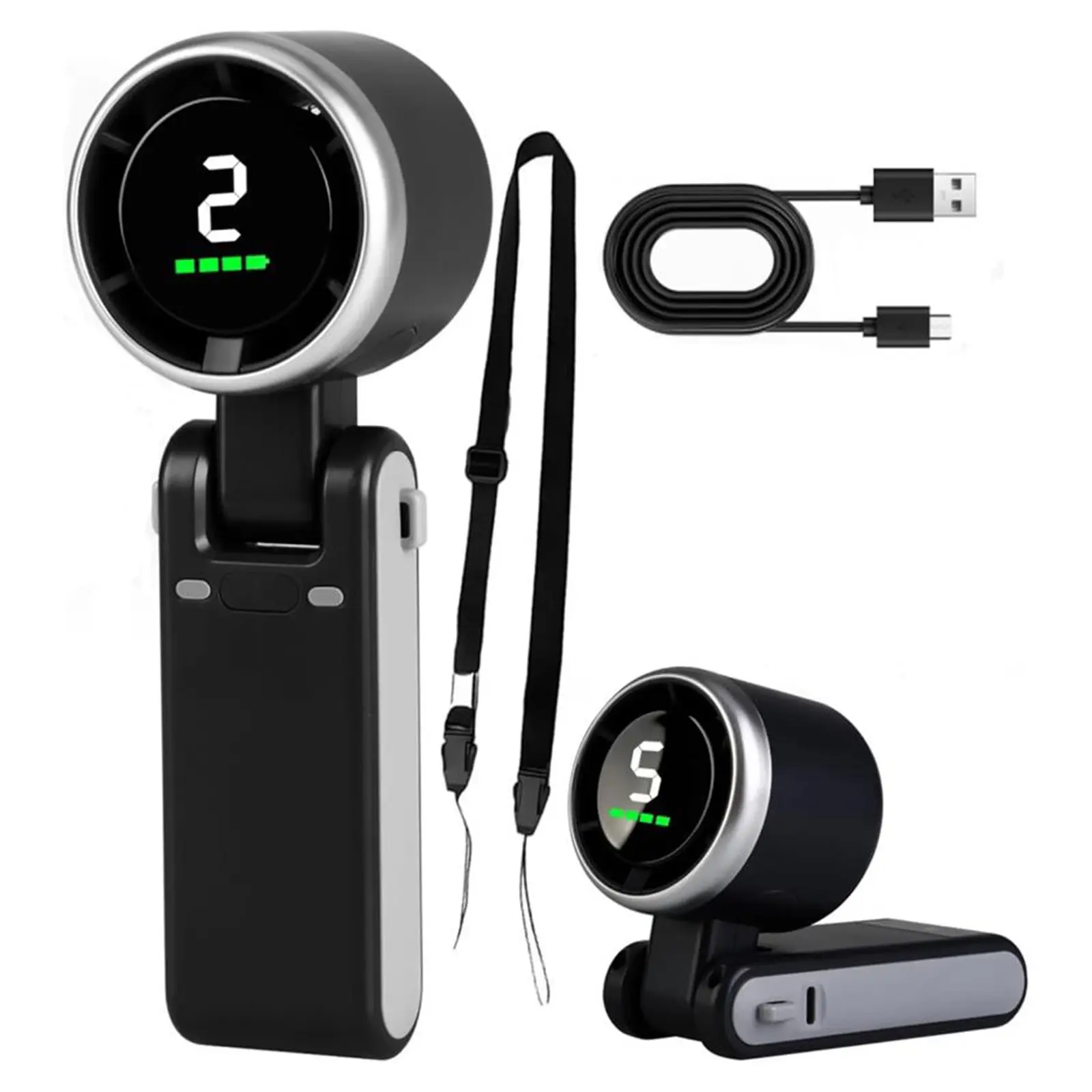 Portable Handheld Turbo Fan, 3 Gear Wind,4000mAh Battery Operated, Up to 10 Working Hours, 3 IN 1 Hand Fan Rechargeable with Air Turbo Tech Cooling Fa