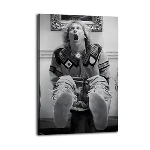 Funny Bathroom Decor, Bathroom Art Movie Poster Print, Dumb Movie Wall Art, Funny Wall Decor, Vintage Black & White Poster, Gift for Him high-quality canvas print crystal  wood hxh  poster painting  gift