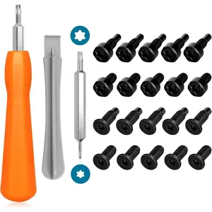 4 Sets/20Pcs Video Door Bell Screw T6 T15 Kit with Double-Ended Ring Screwdriver, Replacement Security Screws Fit for Doorbell, Doorbell 2, Pro & Elite, Torx Head Screws for Battery Change