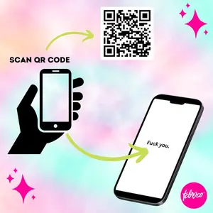 Hugexpen 3.15inch Funny QR Code "F YOU" Stickers Scan for Fun Text Messages Add Humorous Touch to Your Communications