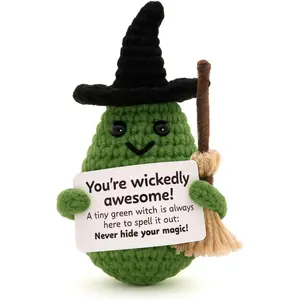 Mini Funny Green  Birthday Crochet Ideas Gifts for Women Her Him Ages 14+, Small Cute Stuff Things,  Emotional Positive Crochet  Decor