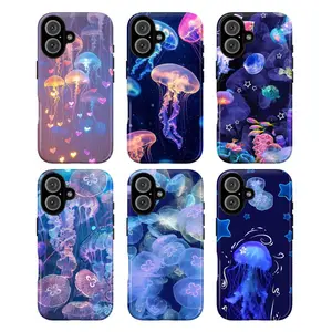 Glow Jellyfish Phone Case for iPhone & Samsung|   Aesthetic Ocean Sea Life Cover|   Cute Bioluminescent Marine Animal Case for Galaxy & iPhone 7 8 9 10 11 12 13 14 15 16