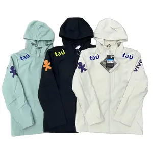 Thin/fleece Brazilian football windbreaker, cotton-padded jacket, waterproof, windproof, warm hooded men's and women's football uniform coat