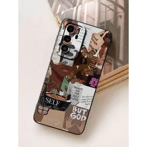 Slogan Pattern Liquid Silicone Mobile Phone Case Full-Body Protection Shockproof Anti-Fall TPU Soft Rubber Case Compatible With IPhone 11/12/13/14/15/15pro/15 Plus/15 Promax/7plus/8plus/X/Xs Max/Xr/11pro/12pro/13pro/14pro/12mini/13mini