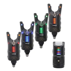Hirisi European Carp Fishing Bite Indicator Set, Wireless Waterproof Digital Design, Includes 4 Transmitters & 1 Receiver, Ideal for Anglers