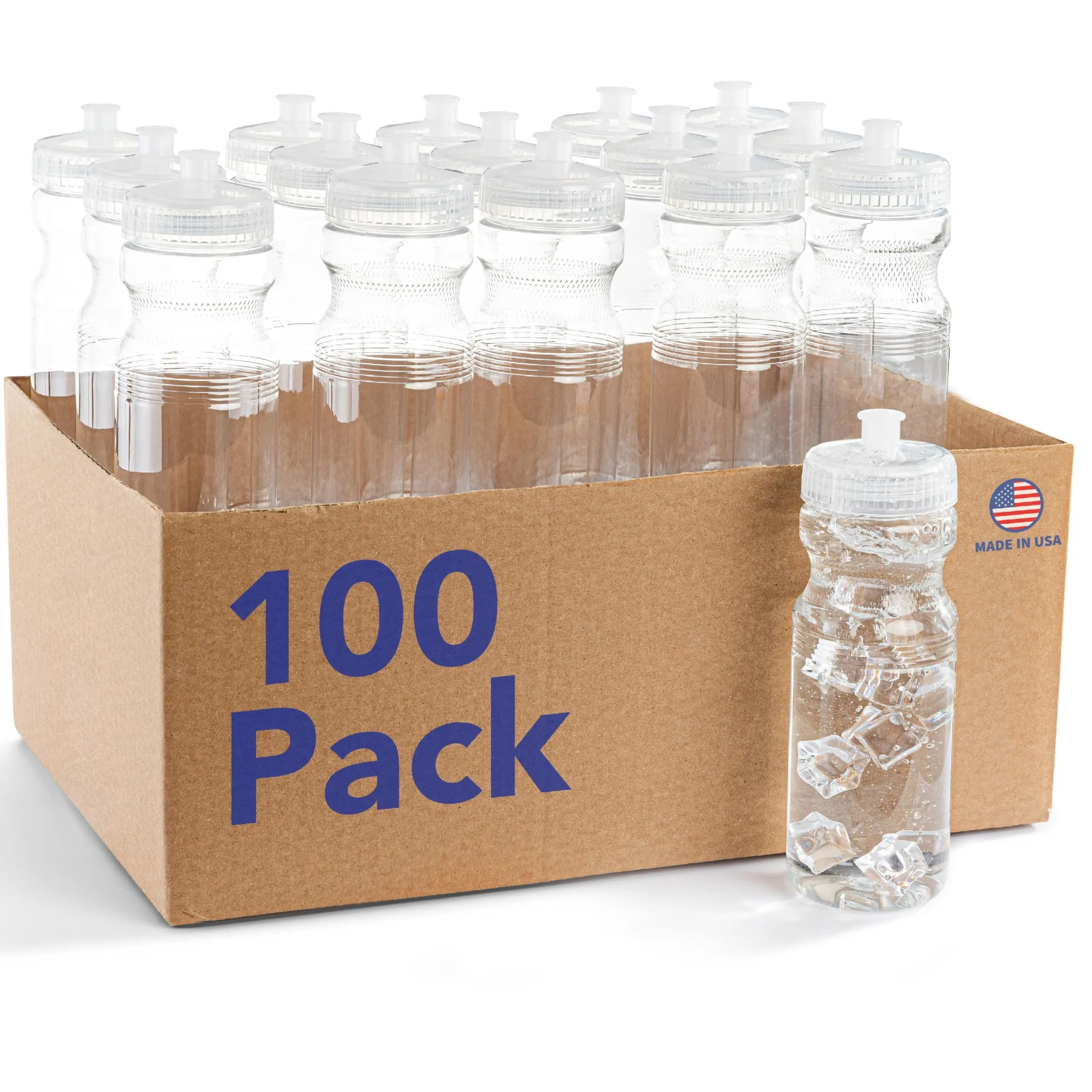 100-Pack Water Bottles (Clear)
