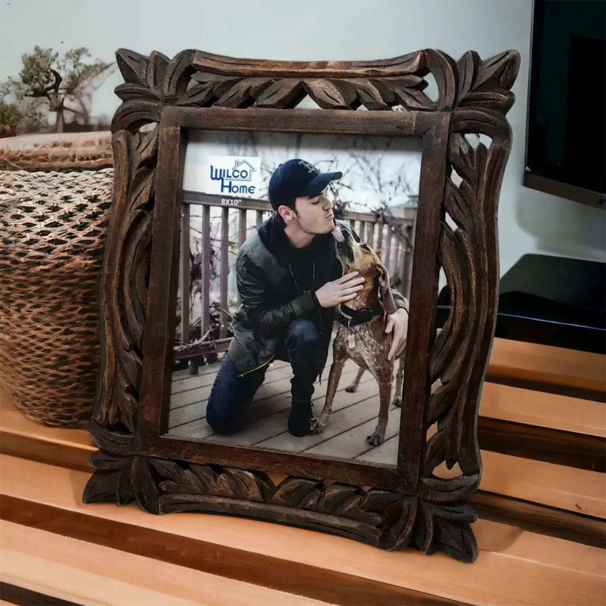 Metrotex Designs 12008 Sevilla Rustic Wood Coffee Photo Frame - 8x10 in, Farmhouse Look Home Decor for Photo Display