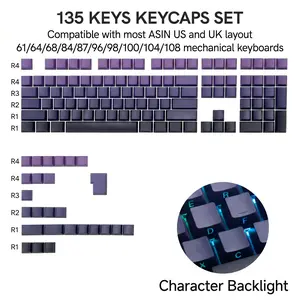 Womier Gradient Double Shot PBT Keycaps,Shine Through Custom Keycap Cherry Profile for All Layout Keyboard,Only keycaps